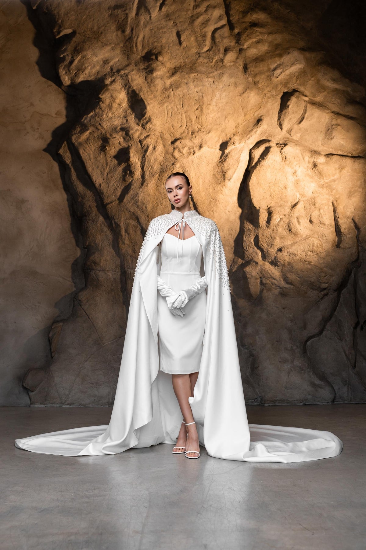 Cathedral Satin Bridal Cape
